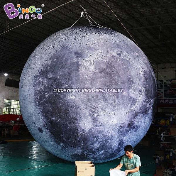6md (20 pés) com soprador, publicidade expressa gratuita, bolas de lua gigantes infláveis com luzes, brinquedos, modelo de planetas de inflação esportiva para decoração de eventos