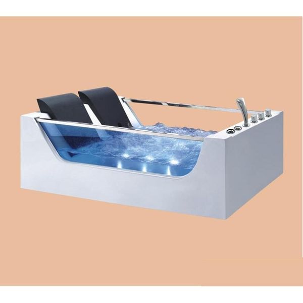 Vasche da bagno 1800Mm Doppio Vetro Vasca da bagno in vetroresina Vasca da bagno in acrilico Hydromas Surf Colourf Led Light Bubble Ns3027 Consegna a goccia Dh2U7