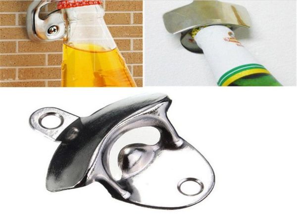 Apribottiglie a parete in acciaio inossidabile Apribottiglie creativo Apribottiglie per birra Utilizzare viti fissate al muro 4979320