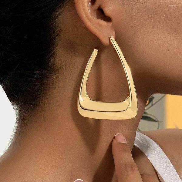 Серьги-кольца в Европе и Америке, преувеличенные геометрические серьги-гвоздики неправильной формы, женский нишевый дизайн, простые высококачественные аксессуары для ушей в стиле ретро