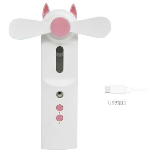 Mini-Handventilator, über USB wiederaufladbar, Mini-Sprühventilatoren, Luftkühler, Außenventilator, Kühlung, Reisen, 2-in-1-Handbefeuchterventilatoren