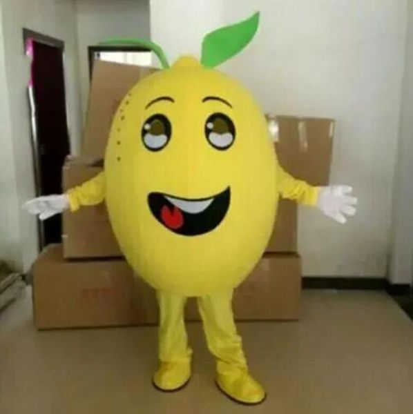 2024 Costume da mascotte di frutta limone taglia adulta Vestito da festa di Natale di Halloween Vestito operato da cartone animato Vestito da carnevale unisex per adulti