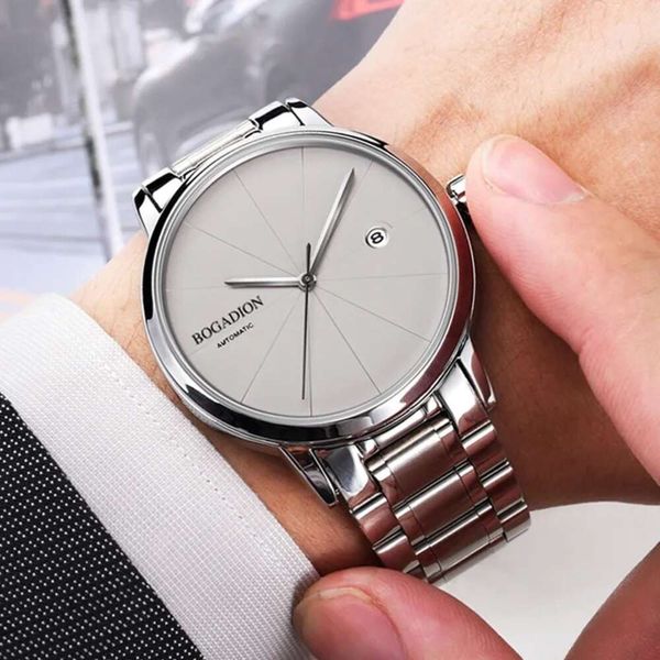 Дешевые швейцарские полностью автоматические водонепроницаемые простые механические часы для мужчин высокого класса и красивые