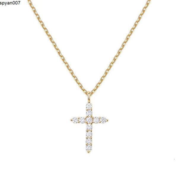 Designer-Halskette, vergoldete Kreuz-Halskette für Damen mit Anhänger