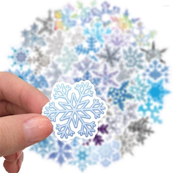 Envoltório de presente 50 pcs floco de neve adesivos para papelaria diário laptop adesivos kscraft adesivo de natal estético scrapbooking suprimentos