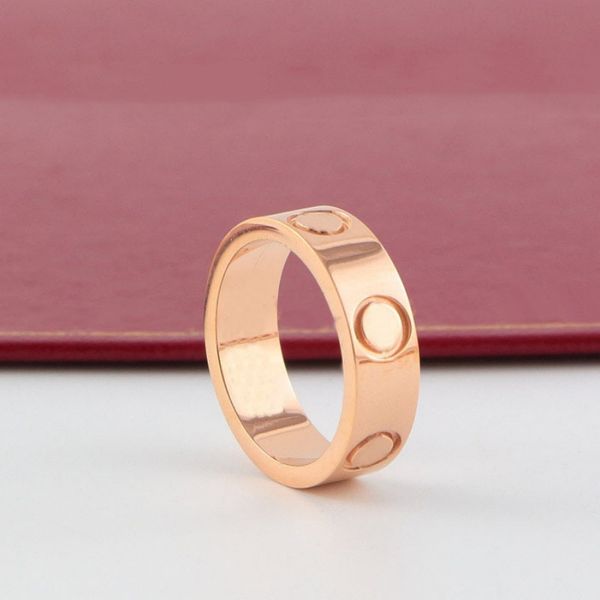 Anéis de amor em ouro rosa designer para mulheres homens anel Cz diamante casais aço inoxidável Sem alergias sem desbotamento presente de casamento de noivado mulheres homens anel jóias de prata