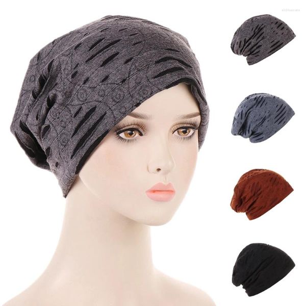 Berets Unisex Frauen Männer Loch Hut Hip Hop Slouch Hüte Chemo Cap Mützen Haarausfall Kopftuch Wrap Baotou Motorhaube Skullies Kopfbedeckung