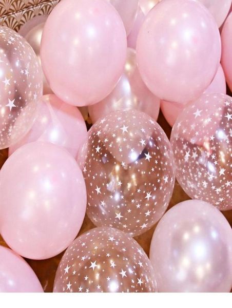 20 pçs 12 Polegada balão de látex conjunto estrela claro rosa ouro balões decoração do casamento chá de bebê festa de aniversário suprimentos9528193