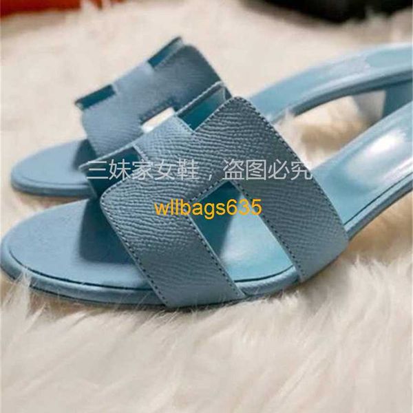 Oran Sandalen Sommer Leder Hausschuhe 2024 Neue Alle Schaffell Hausschuhe Weibliche Internet Celebrity Gleiche Sommer Mode Vielseitig Tragen Genui haben logo HB1BXY