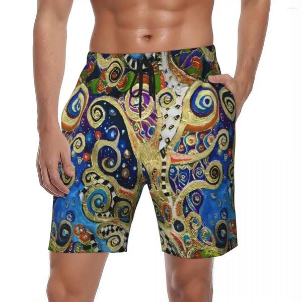 Pantaloncini da bagno da uomo Gustav Klimt Art Board Summer Abstract Print Casual Beach Man Custom Sports Costume da bagno ad asciugatura rapida