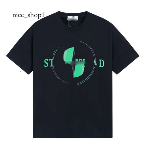 Designer Stone T Shirt Stones Islands Estate Lettera allentata Stampa Lovers Street Varsity T-shirt in cotone Piccola etichetta Ricamo Tidal Flow Design 66ess 7884