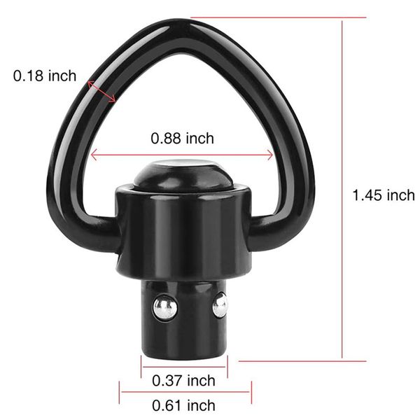 Schwarz 1-Zoll-QD-Schnalle Magap Herzförmiger Ring Schnellverschluss-Stahlkugelschnalle Outdoor-Sport Hochfeste Kameragurt-Schnalle