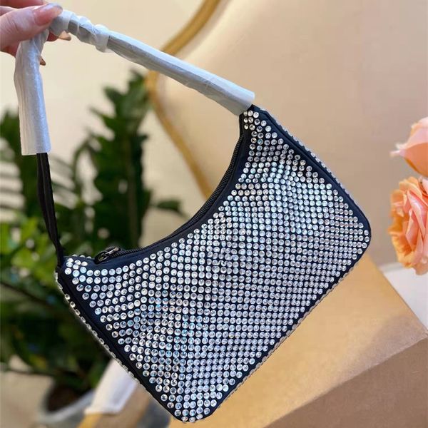 Mulher diamante bolsa totes brilhante grânulo designer saco miçangas bolsa tote strass brilhante bolsa moda pequena parte superior