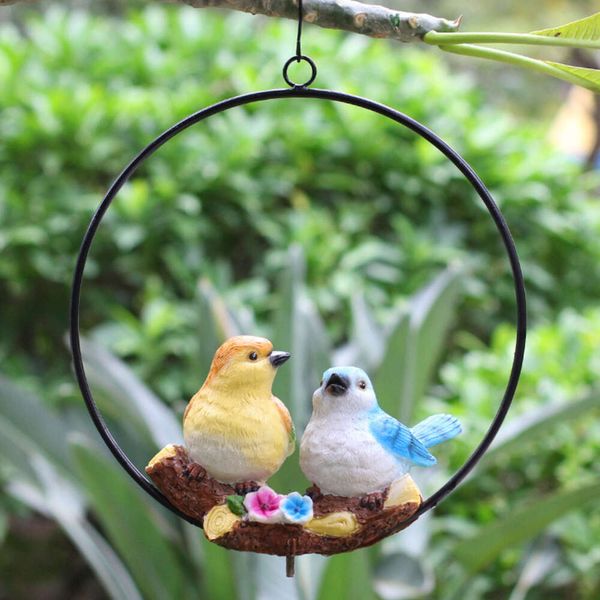 Jardins de flores ao ar livre, esculturas de animais simulados, artesanato, decorações de pássaros, pátios de vilas, decorações suspensas em árvores