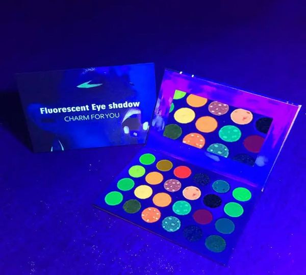 Floresan Cadılar Bayramı Göz Farı Paleti 24 Renk Koyu Göz Farı Paletleri Glow Pigment Neon Pigmentli Parlak Renkli Mat SH9497549