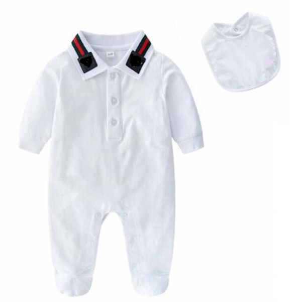 Moda branco macacão de bebê bonito dos desenhos animados abelha manga longa crianças macacão 100 algodão roupas do bebê 8539903