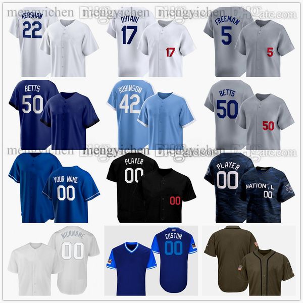 Maglia da baseball 2024 cucita Jackie 42 Robinson 34 Fernando Valenzuela 31 Mike Piazza 17 Shohei Ohtani 50 Mookie Betts 5 Freddie Freeman 31 Tyler Glasnow 33 Outman