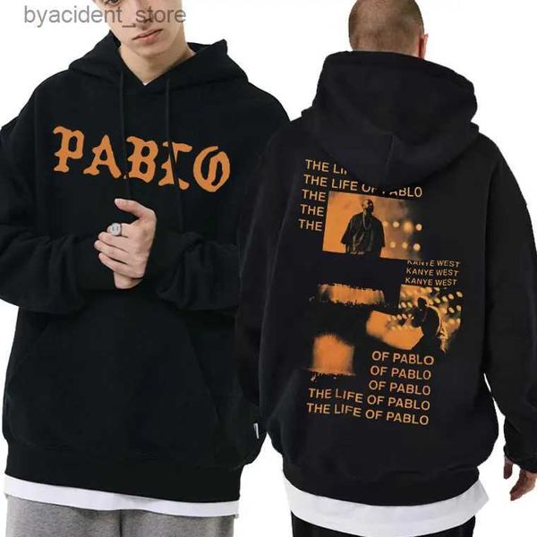 Erkek Hoodies Sweatshirts Pablo Albüm Müzik Baskı Müzik Baskı Hoodie Erkek Kadın Moda Büyük Boyu Pamuklu Hoodies Mens Marka Sokak Giyim L240315