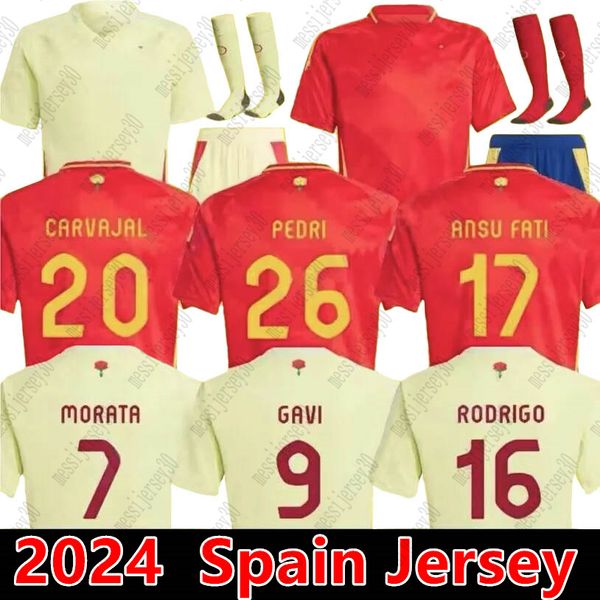 2024 Euro Cup Spagna Maglie nazionali di calcio ANSU FATI ASENSIO MORATA F TORRES KOKE GAVI C SOLER 24/25 RODRI tifosi Versione giocatore magliette da calcio uomo donna bambino kit