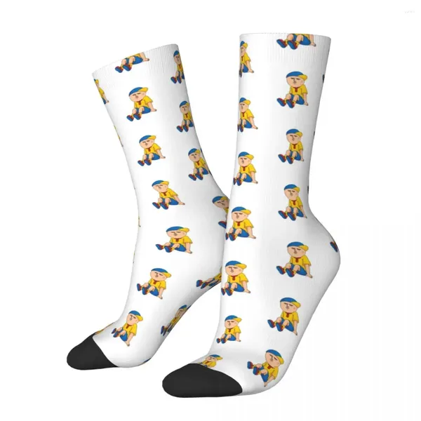 Herrensocken Retro Caillou Feels It All Basketball Cartoon Polyester Mittelrohr für Unisex rutschfest