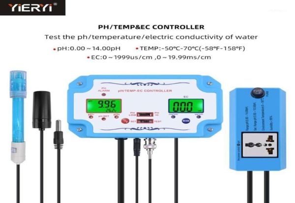 Tester pHECTEMP online Rilevatore della qualità dell'acqua Controller pH Spina relè Elettrodo sostituibile Sonda tipo BNC Spina USA EU11223225