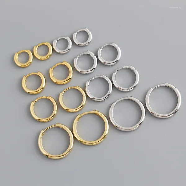 Creolen, 10–18 mm, mehrere Größen, echtes 925er Sterlingsilber, für Damen und Mädchen, Trend, täglicher Ohrschmuck, rund, glänzend