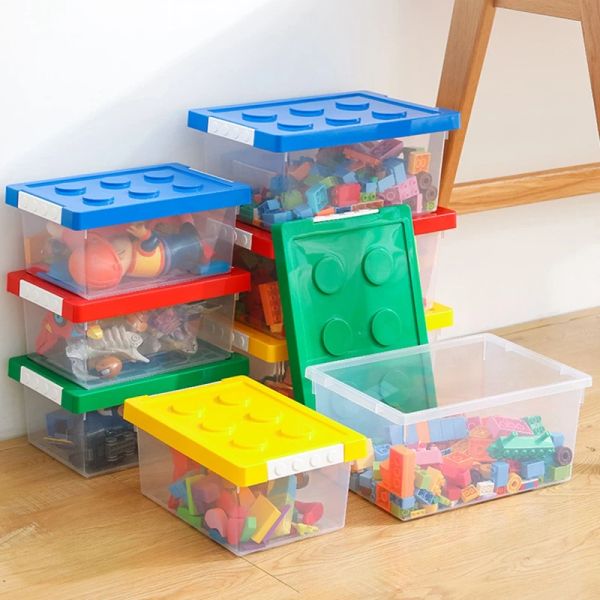 Bins Kids Building Block Storage Box Toys Organizer Stapelbares Blockgehäuse -Behälter Bücher Stationäre Halter Sundies Snack Container