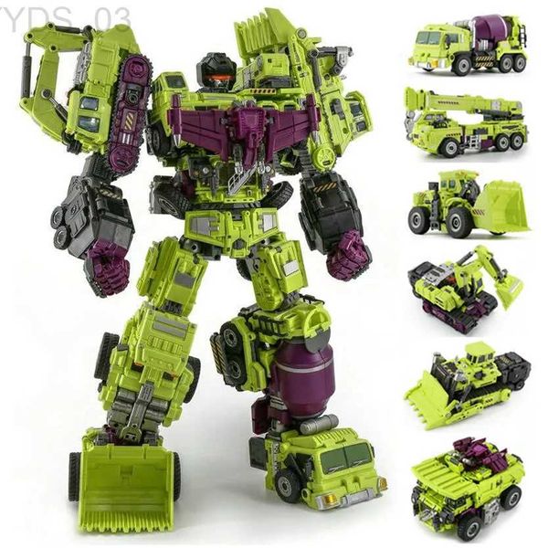 Anime Manga JINBAO NBK Oversize 6 IN 1 Devastator Trasformazione Giocattoli Ragazzo Robot Auto KO G1 Escavatore Camion Modello Action Figure Kid Adulto YQ240315