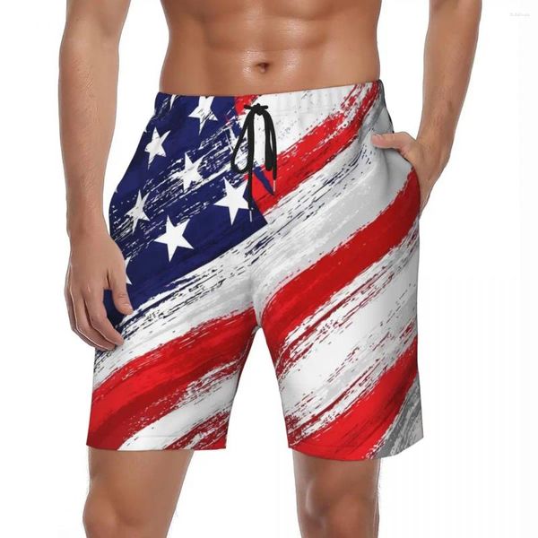 Shorts masculinos verão board masculino eua reino unido bandeira nacional roupas esportivas impressão 3d calças curtas havaí secagem rápida troncos de natação plus size