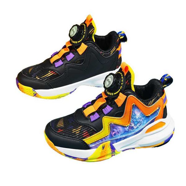 Scarpe da basket a bolle luminose reali per bambini con patch in gomma nuove autunnali non di marca Scarpe per bambini di alta qualità