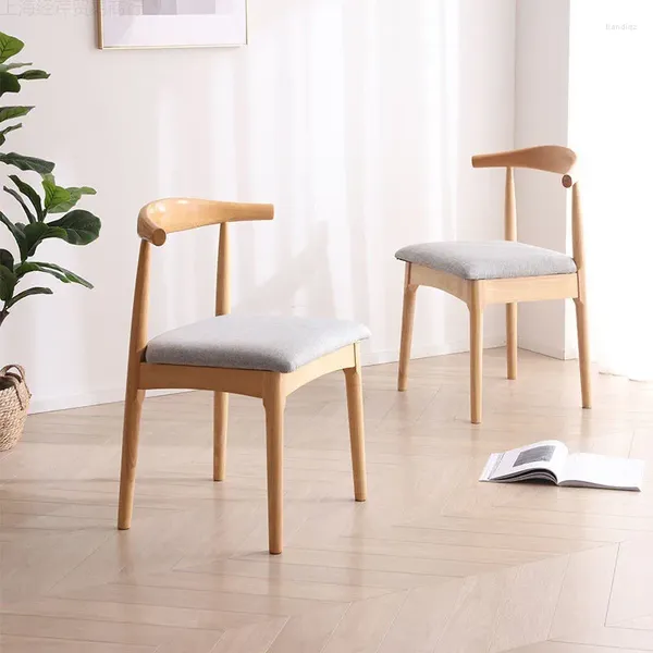 Mobiliário de acampamento LCL259 Cadeira de chifre de madeira sólida Back Stool Home Nordic Dining Light Luxo sobre mesa de restaurante