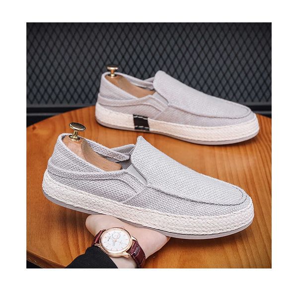 HBP Non Brand Leinenschuhe, faule Slip-on-Freizeitschuhe für Herren aus Segeltuch