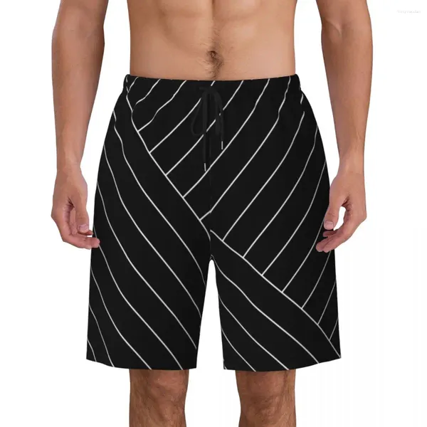 Shorts masculinos verão ginásio homens linhas nórdicas esportes surf abstrato geométrico impresso placa calças curtas casuais respirável praia troncos