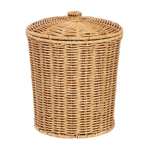 Cestini Cesto portaoggetti in vimini Pattumiera Rifiuti Cesti per biancheria intrecciata Cestino in rattan Cesto della spazzatura bianco Coperchio per vestiti Contenitore sporco di alghe