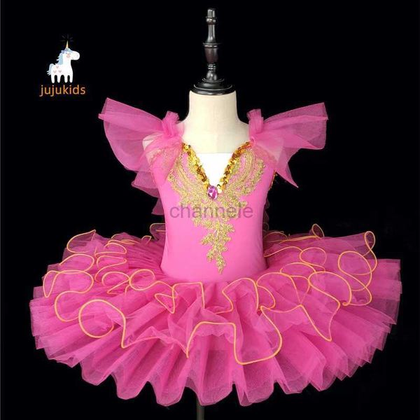 Vestidos da menina profissional ballet saia tutu para meninas adulto roupas de dança para crianças panqueca tutu ballet trajes tricot ballet vestido 240315