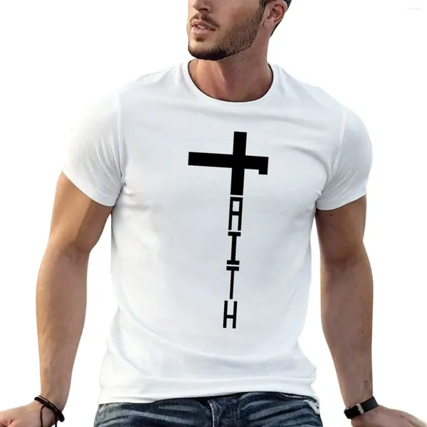 Polos masculinos Faith Cross camiseta para um menino roupas fofas camisetas tops masculinos