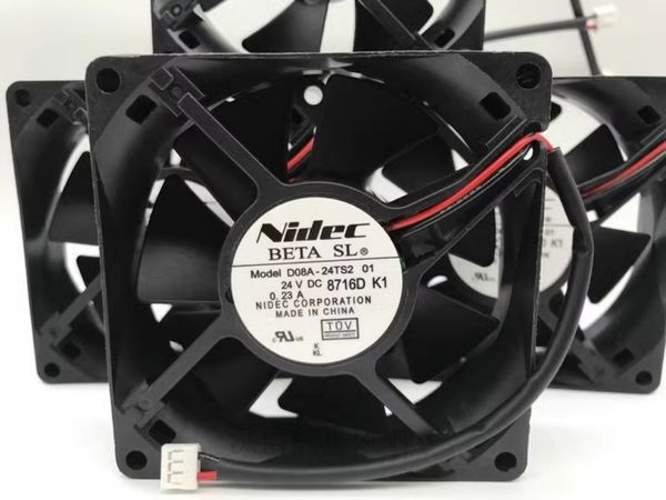 Ventola inverter Nidec 8025 D08A-24TS2 01 24V 0.23A 8CM originale di spedizione gratuita