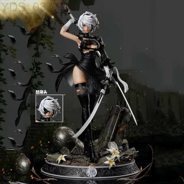 Anime Manga Nier Automata 33 cm Anime Figure Hunter 2b Yorha No.2 Tipo B Action Figure Two Head 2b Yorha Figurine Collezione per adulti Modello Doll YQ240315