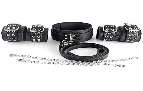 Sklavenhalsband, BDSM-Spielzeug, Bondage-Fesseln, Leder-Handschellen, Sexspielzeug-Set für Erwachsene, Fußfesseln, Fesseln, Fesseln, Anzug, Knechtschaft, Gea9450116