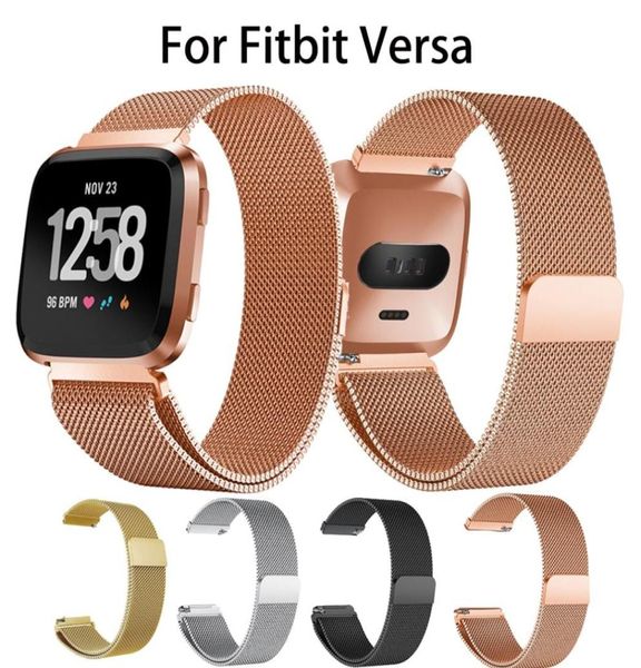 Fitbit için metal paslanmaz çelik bant Versa kayış bileği Milanese manyetik bilezik fit biti Lite ayetini izle Akıllı Aksesuarlar44487840