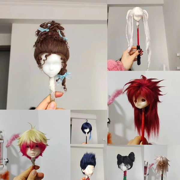 Parrucca colorata per bambole per OB11 1/6 1/3 1/4 1/8 Parrucca per capelli bambola BJD Parrucca per capelli finti per bambola Anime Decorazione Principessa Può Personalizzazione 240308