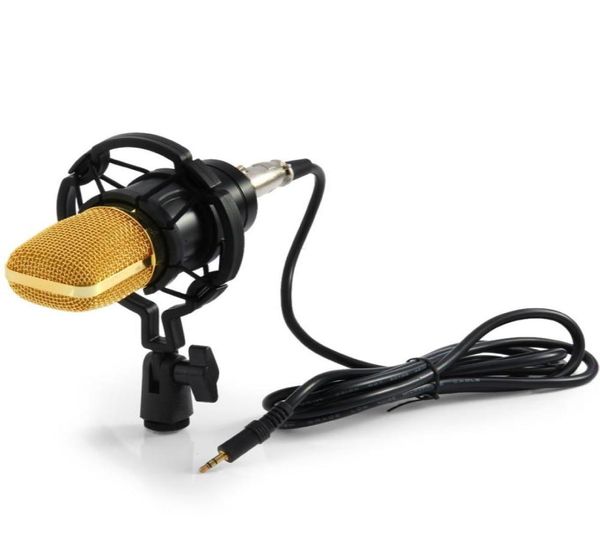BM700 Kondensator-Tonaufnahmemikrofon, 35 mm, unidirektionales Muster, schwarzes Mikrofon mit Stoßdämpferhalterung für Radio, Braodcas2840475