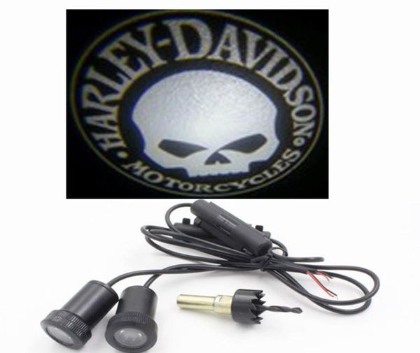 Projetor de luz para porta de carro universal 7W Led Ghost Shadow 3D luz de boas-vindas para Skull1600290