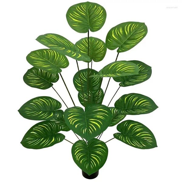 Flores decorativas 50-100cm de comprimento palmeira artificial plantas tropicais ramo plástico folhas falsas verde para casa jardim quarto casamento