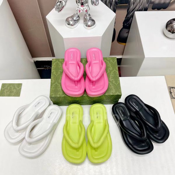 Mulheres tanga plataforma sandália de borracha preta designer clipe toe chinelos de espinha de peixe sandálias eva esponja bolo chinelos luxo flip flops verão moda slide