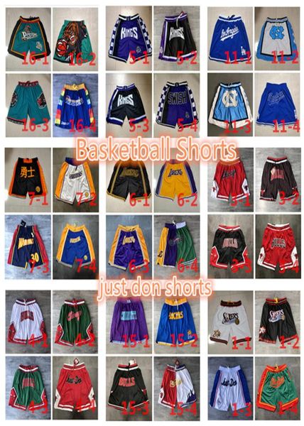 Retro Mens Sadece Don Cep Şortları Otantik Dikişli Sweetpants Tüm CityTeam İsim Gerileme Basketbol Şortları Ucuz SXXL1131673