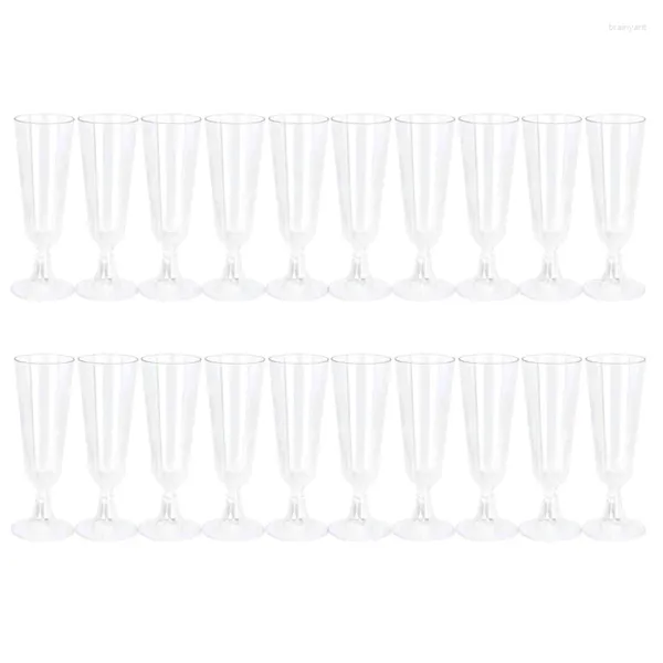 Copos descartáveis Palhas A9LB 20 Pacote Plástico Champanhe Flautas Vidros Material Transparente de Vinho para Festa