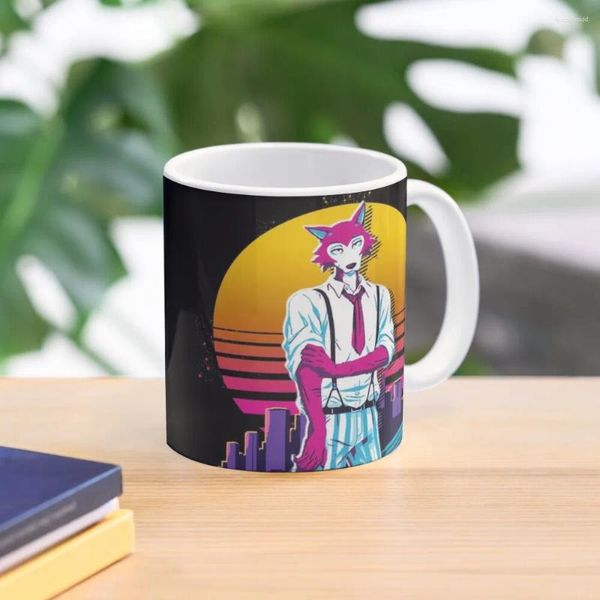 Canecas Legoshi - Beastars 80s Retro Caneca de Café Presentes Personalizados Térmicos para Copos Kawaii Conjunto