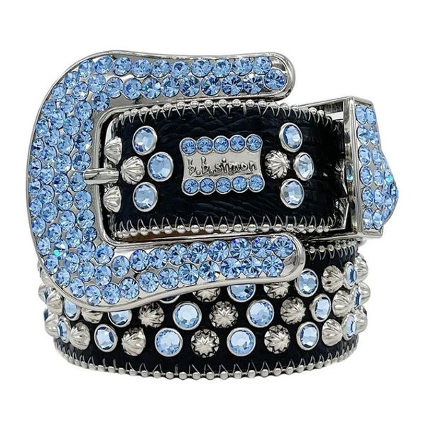 Cinture firmate Cinture classiche Bb Simon Cinture Cintura da uomo e donna con strass con strass scintillanti286Q