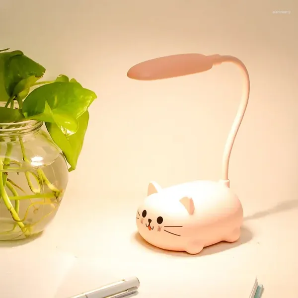 Lampade da tavolo Luce notturna a LED Mini simpatici animali Ricarica USB Protezione per gli occhi dei bambini Scrivania creativa Ornamento da tavolo